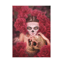 Dia de los Muertos Dark Art Canvas Print