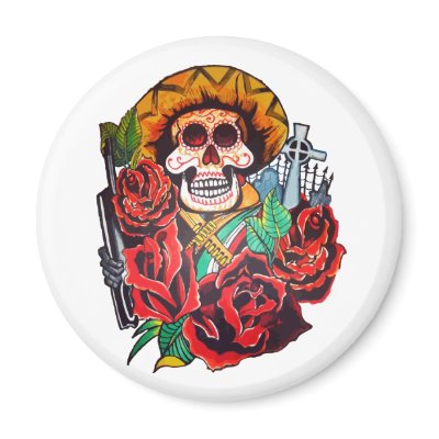 dia de los muertos fridge magnet by foxycakes