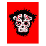 dia de los muertos monkey post card