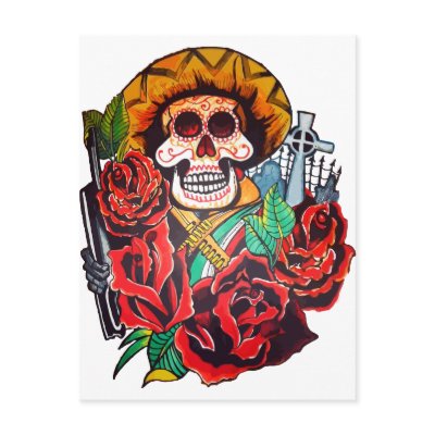 dia de los muertos post cards by foxycakes