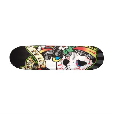 Dia de los Muertos Skate Board by human_no110289