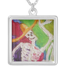 Dia De Los Muertos Skeleton Halloween Necklace