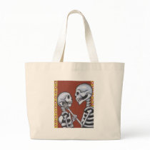 Dia de los muertos skeletons in love tote bag