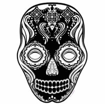 Dia de los Muertos That Girl Skull Black Acrylic Cut Out