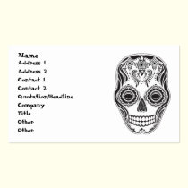 Dia de los Muertos That Girl Skull Diamond Pattern business cards