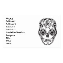 Dia de los Muertos That Girl Skull Diamond Pattern Business Card