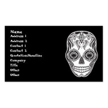 Dia de los Muertos That Girl Skull Diamond Pattern Business Card Template