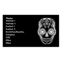 Dia de los Muertos That Girl Skull Diamond Pattern Business Card Templates