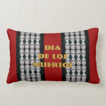 Dia de los Muertos That Girl Skull Diamond Pattern pillows