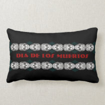 Dia de los Muertos That Girl Skull Diamond Pattern pillows