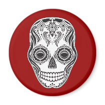 Dia de los Muertos That Girl Skull Fridge Magnets