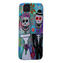 DIA DE LOS MUERTOS WEDDING COQUES iPhone 4
