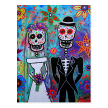 DIA DE LOS MUERTOS WEDDING POSTCARDS