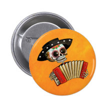 Dia de Muertos Skeleton Musician Pins