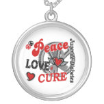 Diabète de type 1 du traitement 2 d'amour de paix pendentifs personnalisés