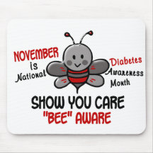 Diabetes Awareness Month Bee 1.1 Mouse Pads