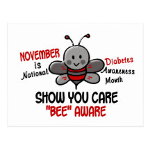 Diabetes Awareness Month Bee 1.1 Postcards