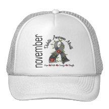 Diabetes Awareness Month Flower Ribbon 1 Mesh Hat