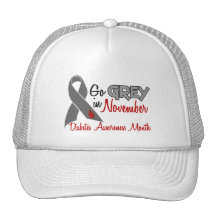 Diabetes Awareness Month Grey Ribbon 1.2 Mesh Hats