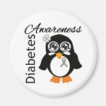 Diabetes Awareness Penguin Fridge Magnet