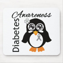 Diabetes Awareness Penguin Mouse Pad