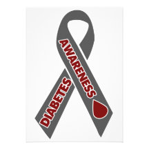 Diabetes Awareness Ribbon Custom Invites