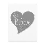 Diabetes Believe Gray Heart Post Card