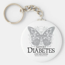 Diabetes Butterfly Keychain