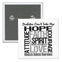 Diabetes Can't Take My Hope Collage Buttons