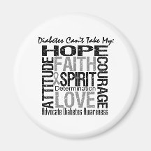 Diabetes Can't Take My Hope Collage Refrigerator Magnets