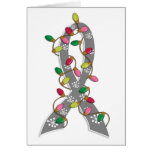 Diabetes Christmas Lights Ribbon Greeting Card