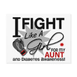 Diabetes Fight Like A Girl Aunt 11 Post Cards