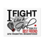 Diabetes Fight Like A Girl Best Friend 11 postcards