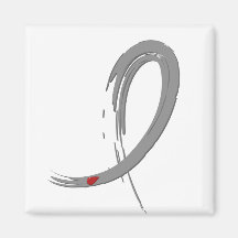 Diabetes Grey Ribbon A4 Fridge Magnet
