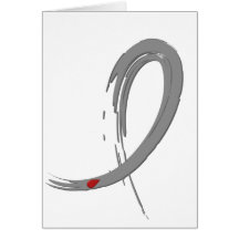 Diabetes Grey Ribbon A4 Greeting Card