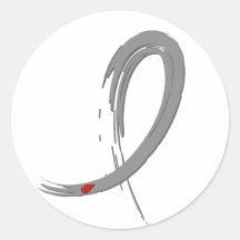 Diabetes Grey Ribbon A4 Round Sticker