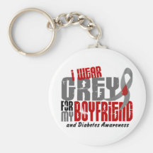 Diabetes I WEAR GREY FOR MY BOYFRIEND 6.2 Key Chains