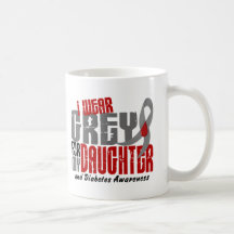 Diabetes I WEAR GREY FOR MY DAUGHTER 6.2 Mug