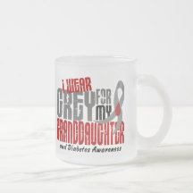 Diabetes I WEAR GREY FOR MY GRANDDAUGHTER 6.2 Coffee Mugs