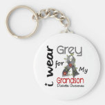 Diabetes I Wear Grey For My Grandson 43 Key Chain