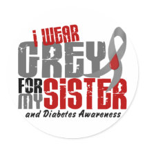 Diabetes I WEAR GREY FOR MY SISTER 6.2