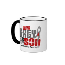 Diabetes I WEAR GREY FOR MY SON 6.2 Coffee Mugs