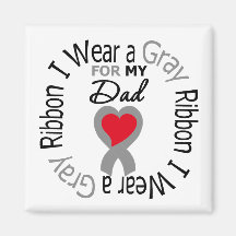 Diabetes I Wear Grey Ribbon For My Dad Refrigerator Magnet