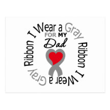 Diabetes I Wear Grey Ribbon For My Dad Post Card