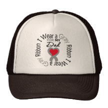 Diabetes I Wear Grey Ribbon For My Dad Trucker Hat
