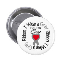 Diabetes I Wear Grey Ribbon For The Cure Pins