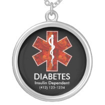 Diabetes Medical   Necklace: Customizable