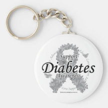Diabetes Ribbon of Butterflies Keychains
