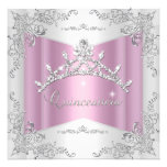 Diadème argenté blanc rose de Quinceanera 15ème Invitations