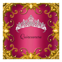 Diadème rouge de blanc d'or de fête d'anniversaire invitations personnalisées